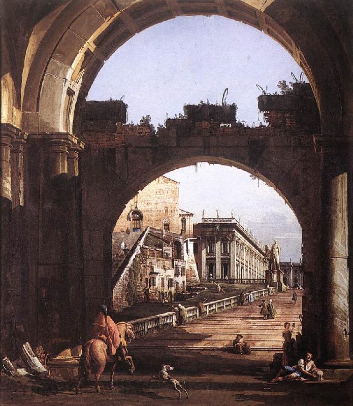 Bernardo Bellotto Capriccio of Capital Spain oil painting art